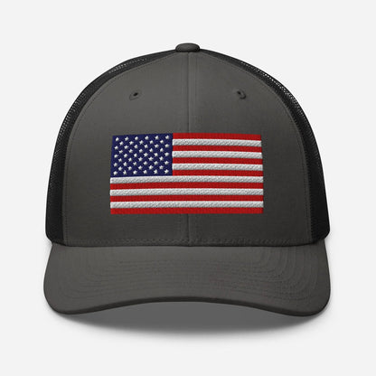 Patriotic Snapback Trucker Cap - USA Flag Design - SKULLFURY MERCH