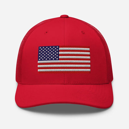 Patriotic Snapback Trucker Cap - USA Flag Design - SKULLFURY MERCH