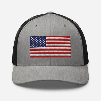 Patriotic Snapback Trucker Cap - USA Flag Design - SKULLFURY MERCH