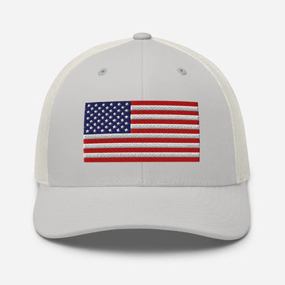Patriotic Snapback Trucker Cap - USA Flag Design - SKULLFURY MERCH