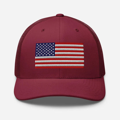 Patriotic Snapback Trucker Cap - USA Flag Design - SKULLFURY MERCH