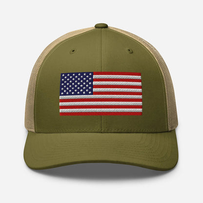 Patriotic Snapback Trucker Cap - USA Flag Design - SKULLFURY MERCH