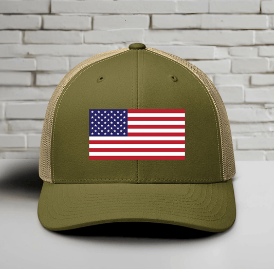 Patriotic Snapback Trucker Cap - USA Flag Design - SKULLFURY MERCH