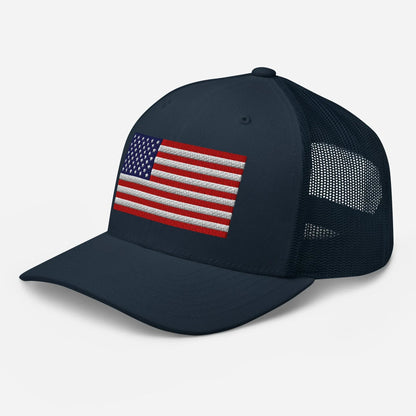 Patriotic Snapback Trucker Cap - USA Flag Design - SKULLFURY MERCH