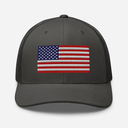 Patriotic Snapback Trucker Cap - USA Flag Design - SKULLFURY MERCH