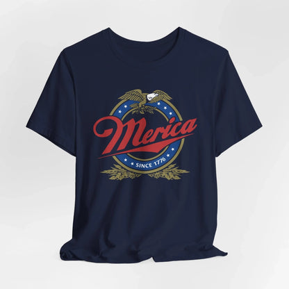 Patriotic Unisex Tee - 'Merica' Short Sleeve Shirt, 4th of July, BBQ, Casual Wear, Gift for Him/Her, USA Pride Apparel - SKULLFURY MERCH
