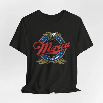 Patriotic Unisex Tee - 'Merica' Short Sleeve Shirt, 4th of July, BBQ, Casual Wear, Gift for Him/Her, USA Pride Apparel - SKULLFURY MERCH