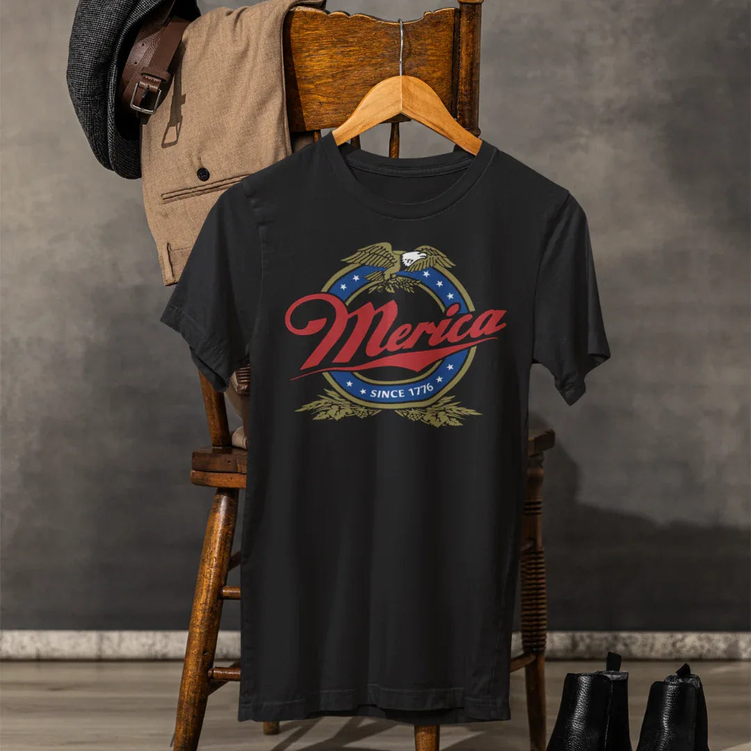 Patriotic Unisex Tee - 'Merica' Short Sleeve Shirt, 4th of July, BBQ, Casual Wear, Gift for Him/Her, USA Pride Apparel - SKULLFURY MERCH