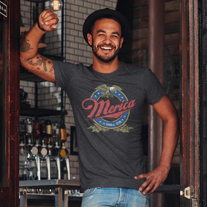 Patriotic Unisex Tee - 'Merica' Short Sleeve Shirt, 4th of July, BBQ, Casual Wear, Gift for Him/Her, USA Pride Apparel - SKULLFURY MERCH