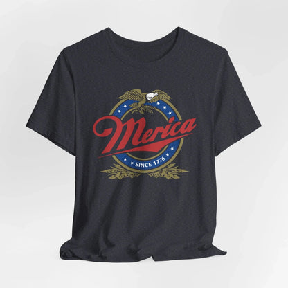 Patriotic Unisex Tee - 'Merica' Short Sleeve Shirt, 4th of July, BBQ, Casual Wear, Gift for Him/Her, USA Pride Apparel - SKULLFURY MERCH
