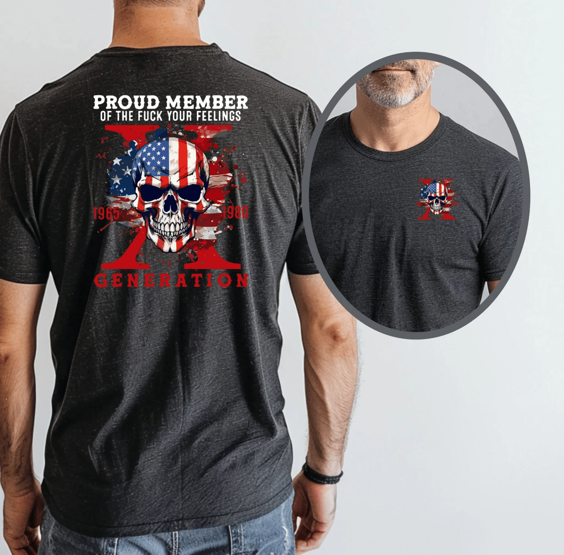 Proud Member of the Fuck Your Feelings X Generation Unisex T-Shirt, Gen X Skull Graphic Tee - SKULLFURY MERCH