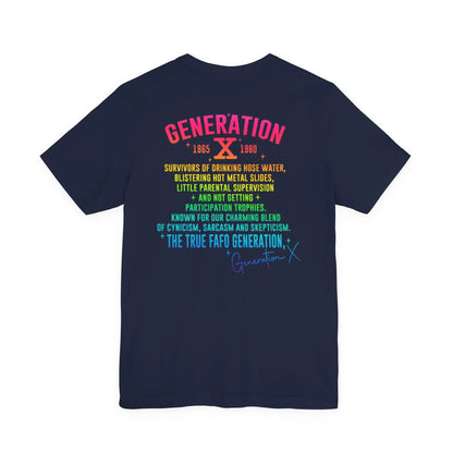Retro Gen X T-Shirt, Vintage Style Tee, Unisex Graphic Tee, Nostalgic 80s Shirt, Perfect for Gen X Fans, Gift for Retro Lovers - SKULLFURY MERCH