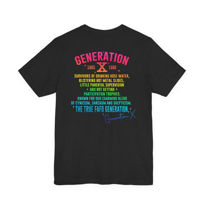 Retro Gen X T-Shirt, Vintage Style Tee, Unisex Graphic Tee, Nostalgic 80s Shirt, Perfect for Gen X Fans, Gift for Retro Lovers - SKULLFURY MERCH
