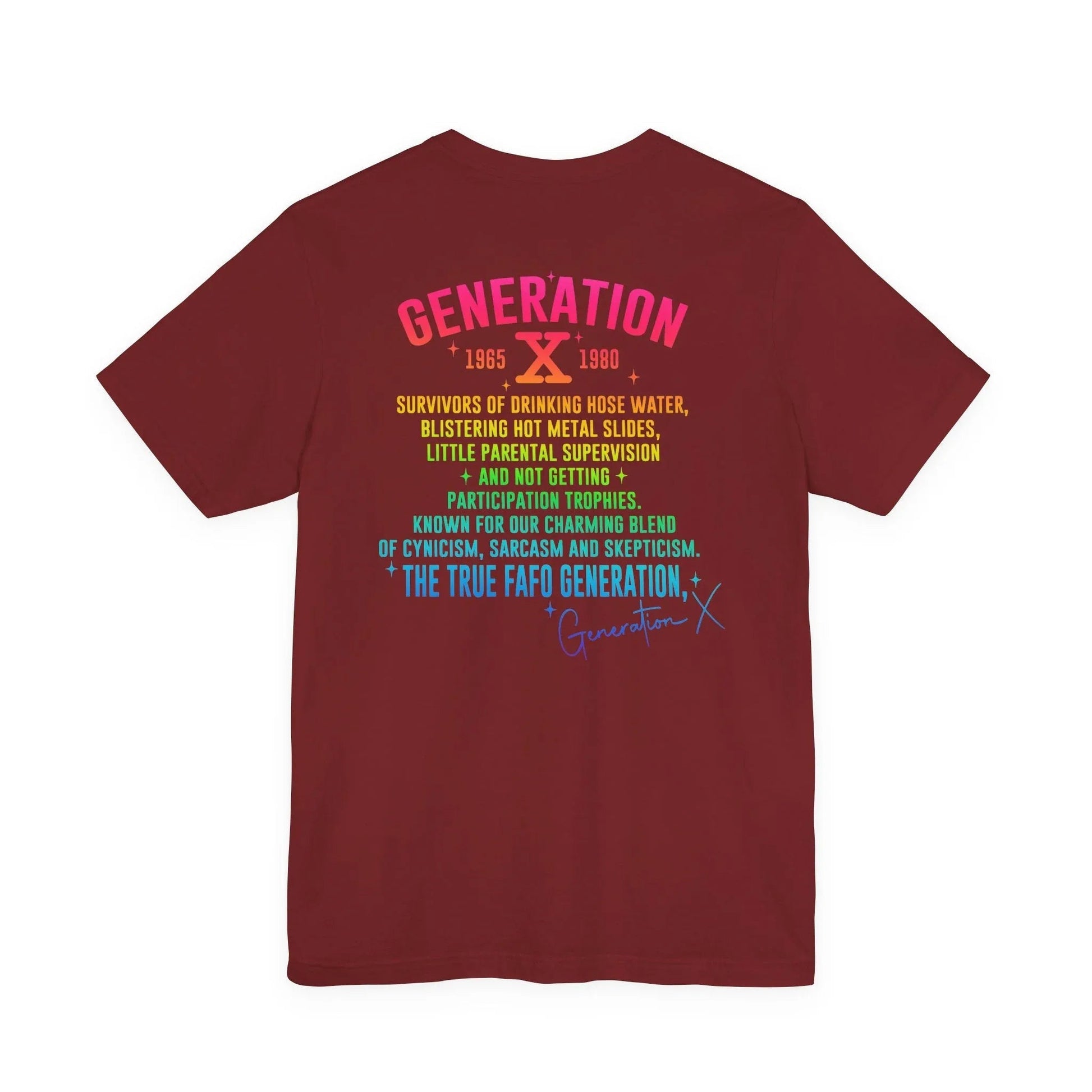 Retro Gen X T-Shirt, Vintage Style Tee, Unisex Graphic Tee, Nostalgic 80s Shirt, Perfect for Gen X Fans, Gift for Retro Lovers - SKULLFURY MERCH