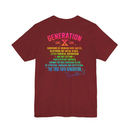 Retro Gen X T-Shirt, Vintage Style Tee, Unisex Graphic Tee, Nostalgic 80s Shirt, Perfect for Gen X Fans, Gift for Retro Lovers - SKULLFURY MERCH