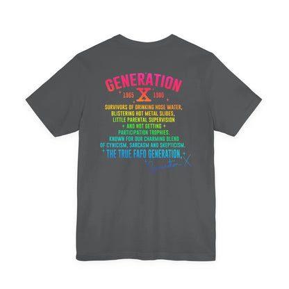 Retro Gen X T-Shirt, Vintage Style Tee, Unisex Graphic Tee, Nostalgic 80s Shirt, Perfect for Gen X Fans, Gift for Retro Lovers - SKULLFURY MERCH