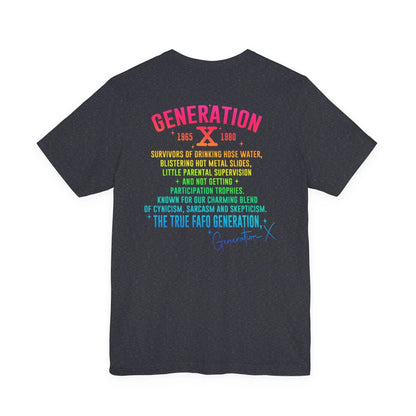 Retro Gen X T-Shirt, Vintage Style Tee, Unisex Graphic Tee, Nostalgic 80s Shirt, Perfect for Gen X Fans, Gift for Retro Lovers - SKULLFURY MERCH