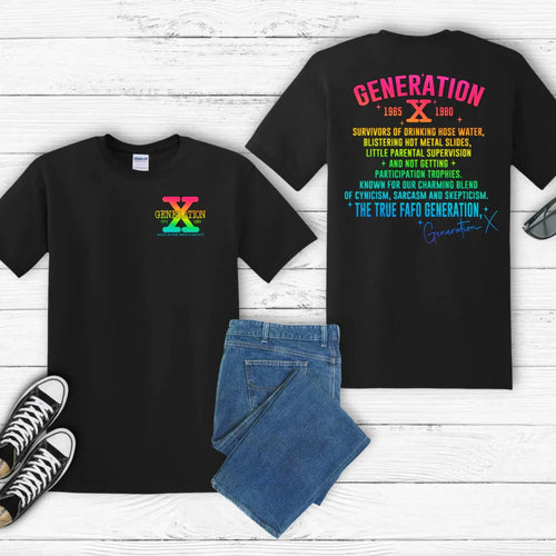 Retro Gen X T-Shirt, Vintage Style Tee, Unisex Graphic Tee, Nostalgic 80s Shirt, Perfect for Gen X Fans, Gift for Retro Lovers - SKULLFURY MERCH