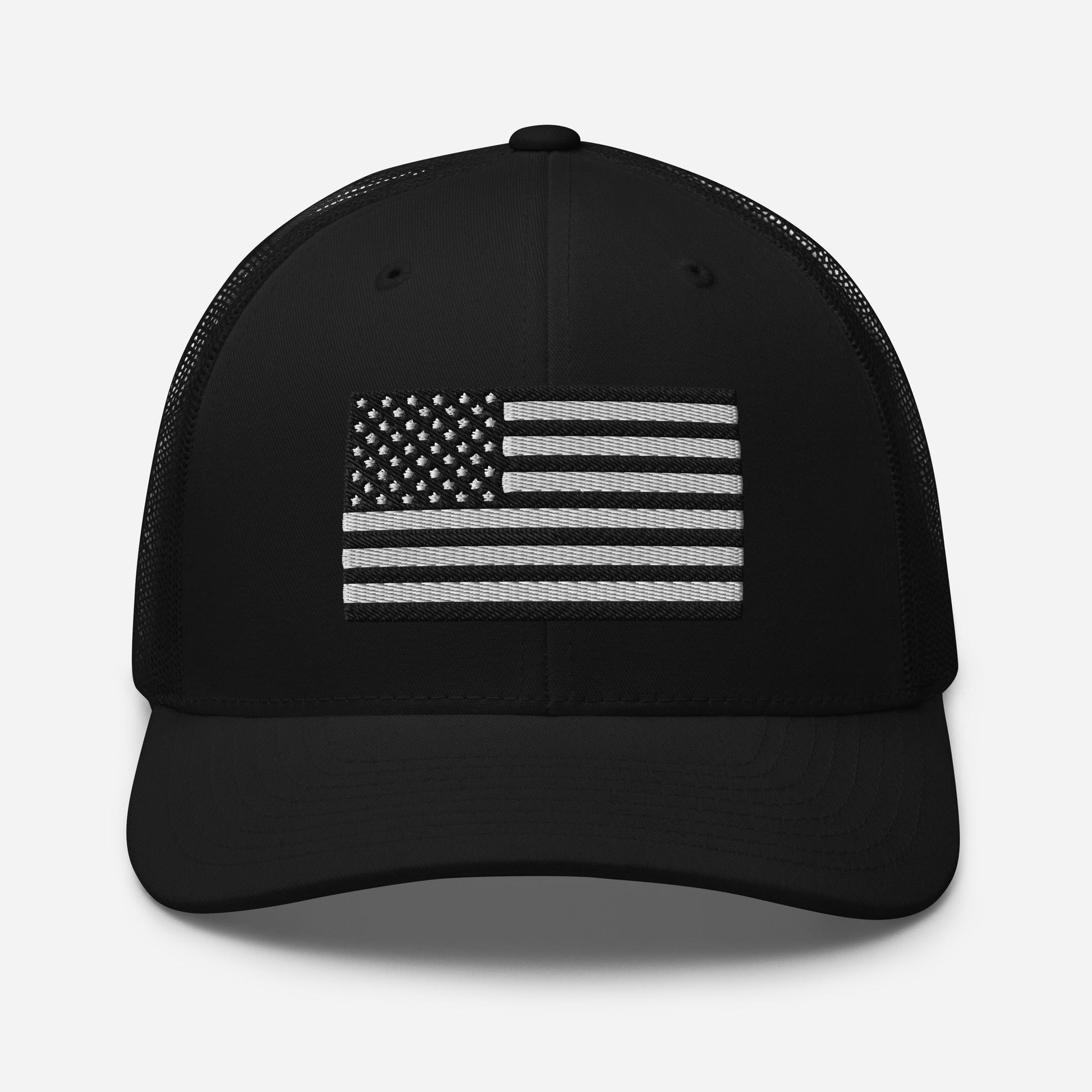 Patriotic Snapback Trucker Cap - American Flag Design