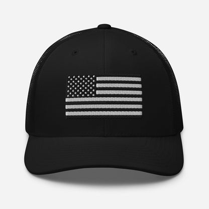 Patriotic Snapback Trucker Cap - American Flag Design