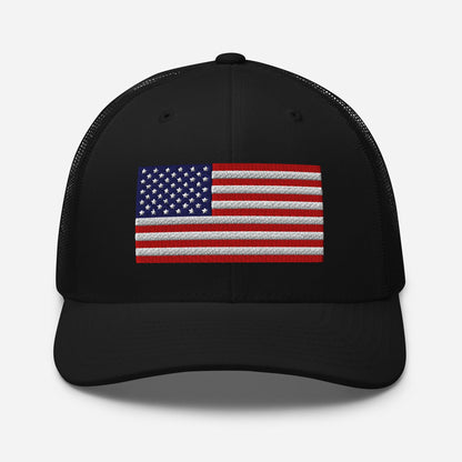 Patriotic Snapback Trucker Cap - USA Flag Design