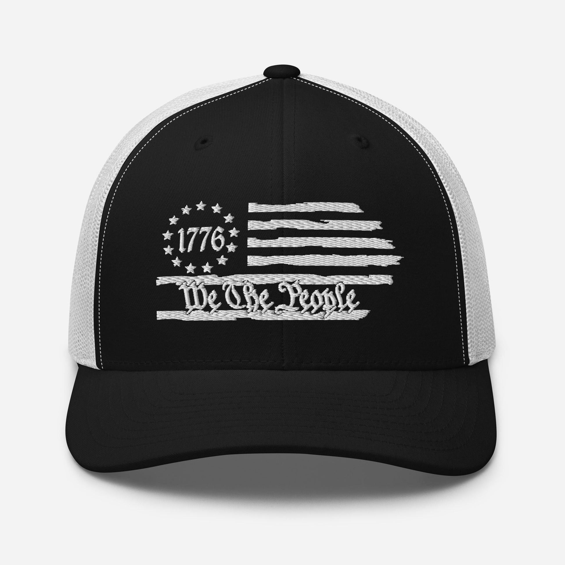 USA 1776 Trucker Hat – We The People, Patriotic 1776 Mesh Trucker Cap