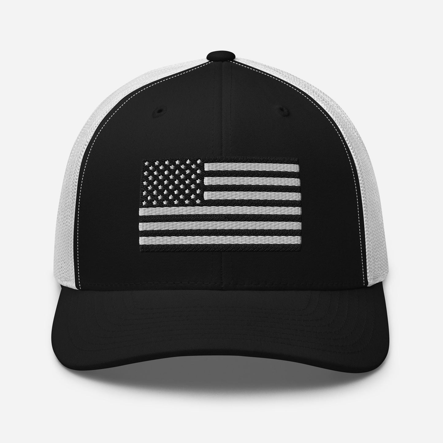 Patriotic Snapback Trucker Cap - American Flag Design