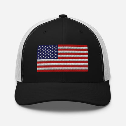 Patriotic Snapback Trucker Cap - USA Flag Design
