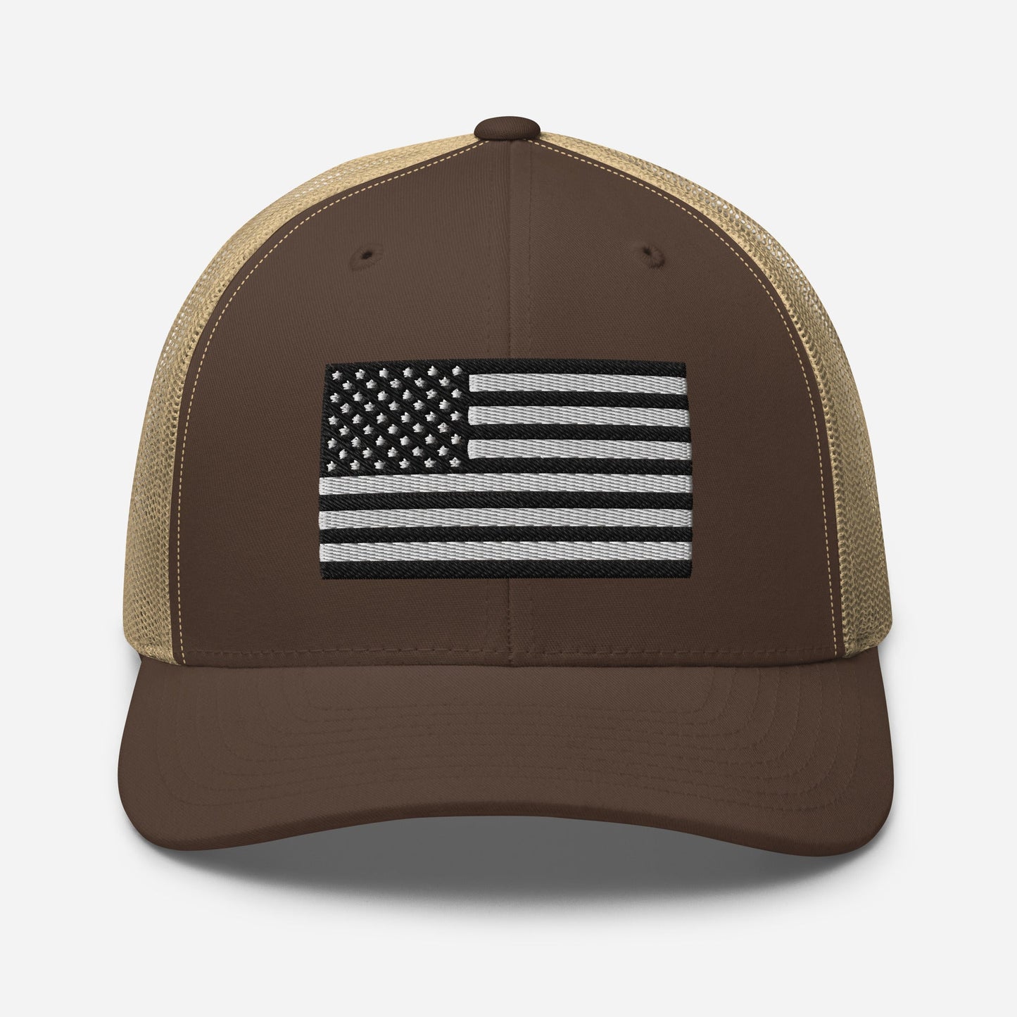 Patriotic Snapback Trucker Cap - American Flag Design