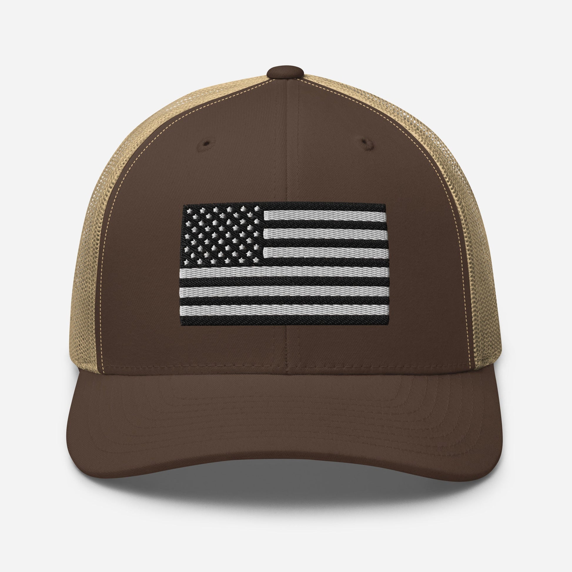 Patriotic Snapback Trucker Cap - American Flag Design