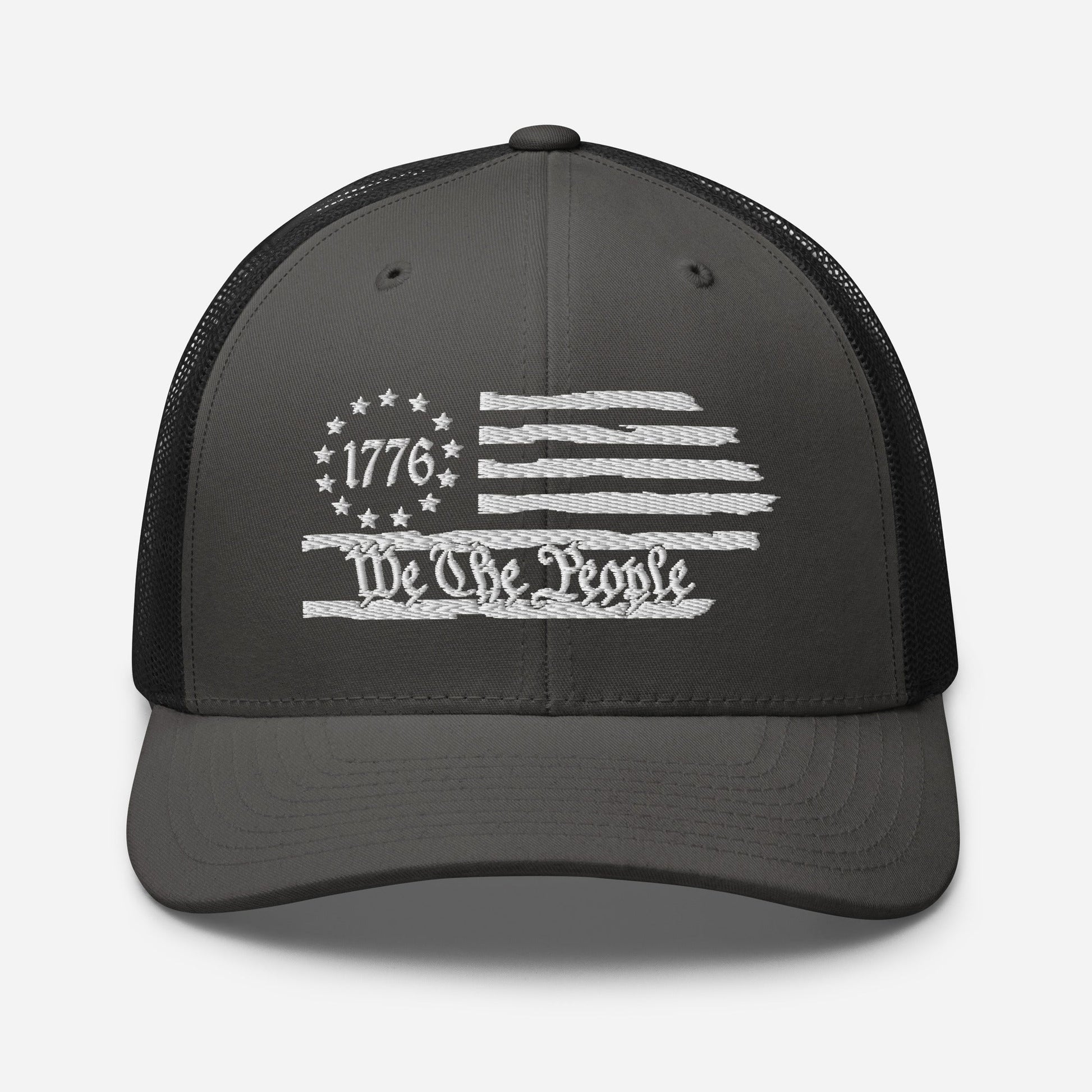 USA 1776 Trucker Hat – We The People, Patriotic 1776 Mesh Trucker Cap