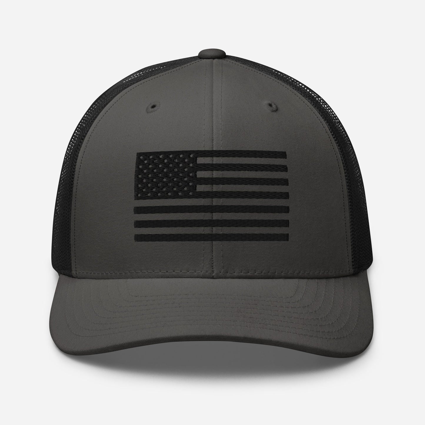 Black & White American Flag Patriotic Snapback Trucker Cap