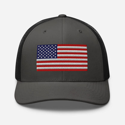 Patriotic Snapback Trucker Cap - USA Flag Design