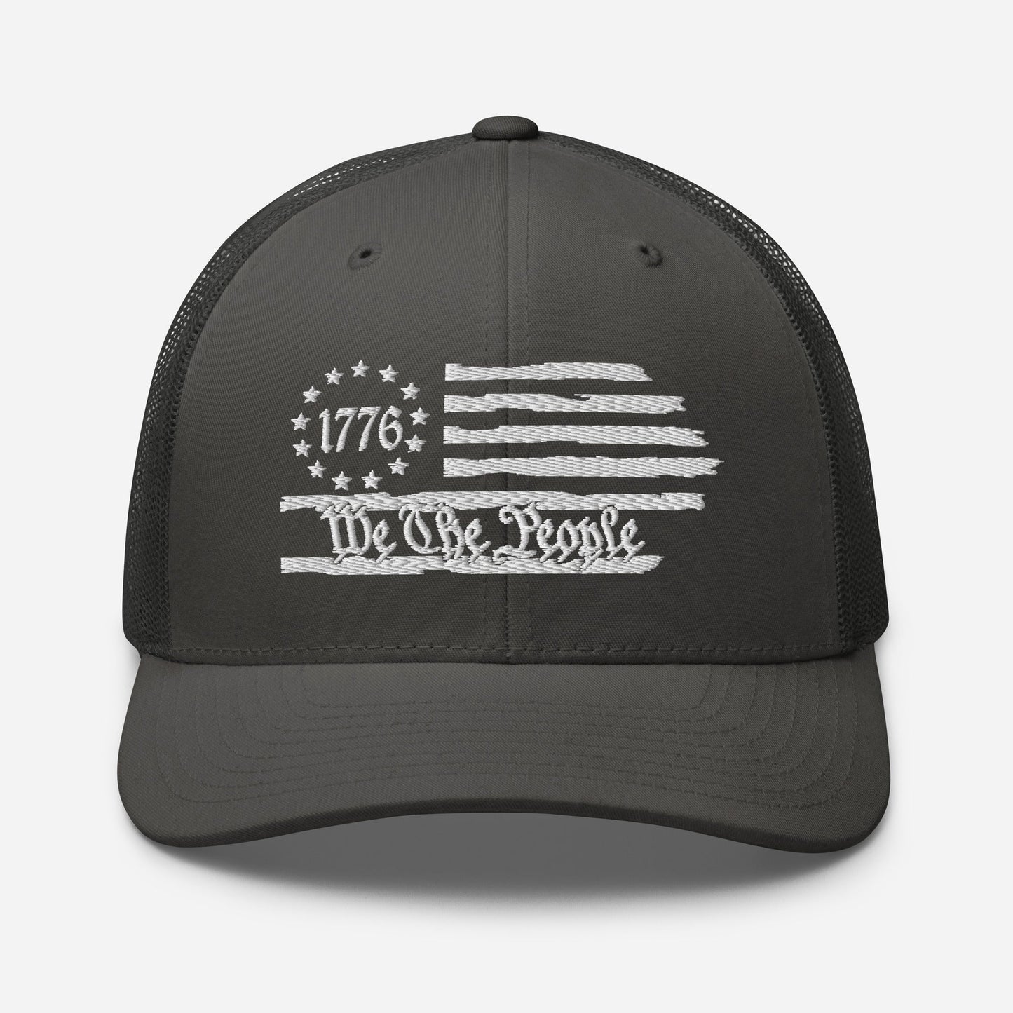USA 1776 Trucker Hat – We The People, Patriotic 1776 Mesh Trucker Cap