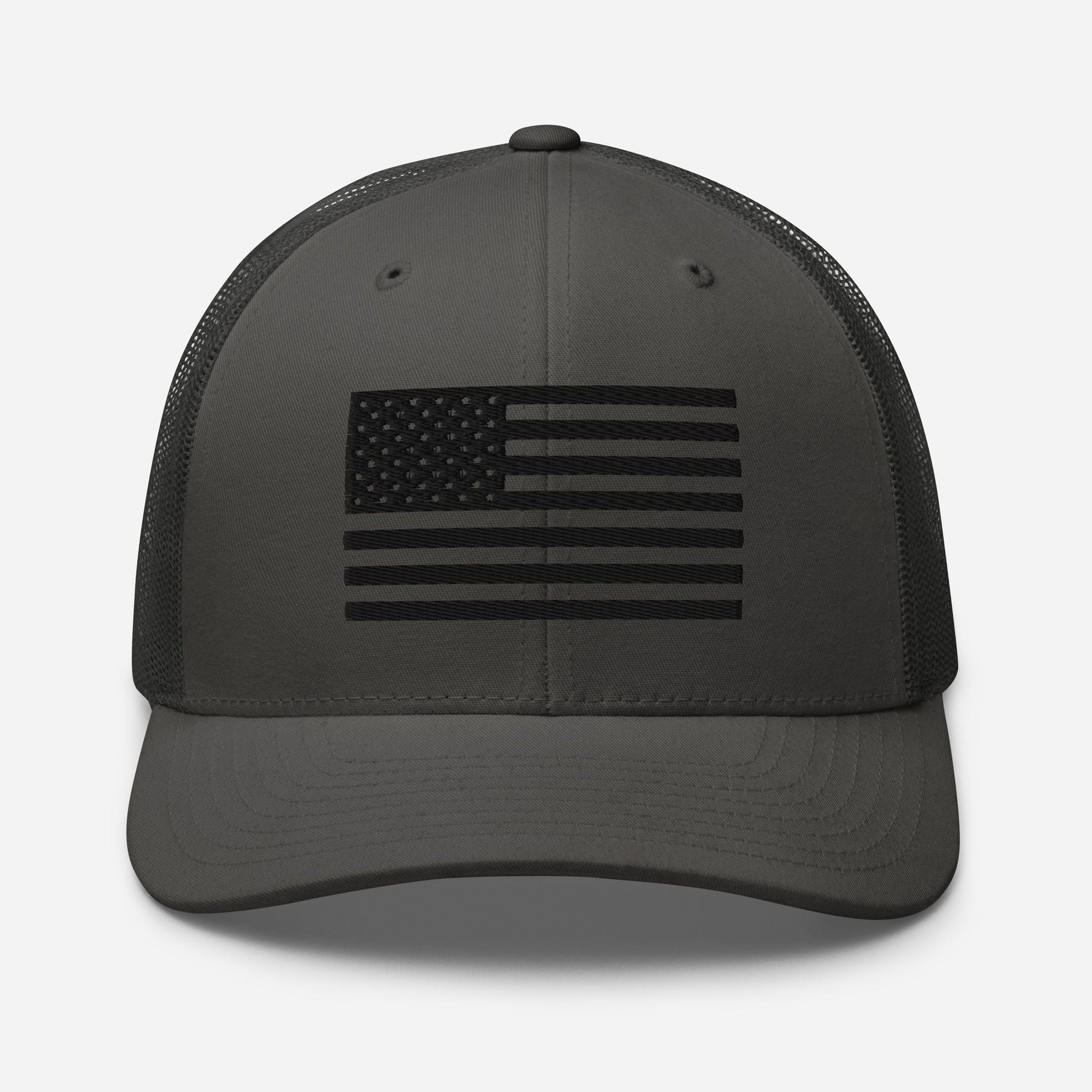 Black & White American Flag Patriotic Snapback Trucker Cap