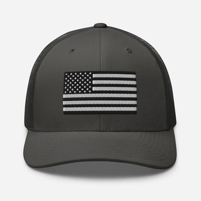 Patriotic Snapback Trucker Cap - American Flag Design