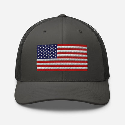 Patriotic Snapback Trucker Cap - USA Flag Design