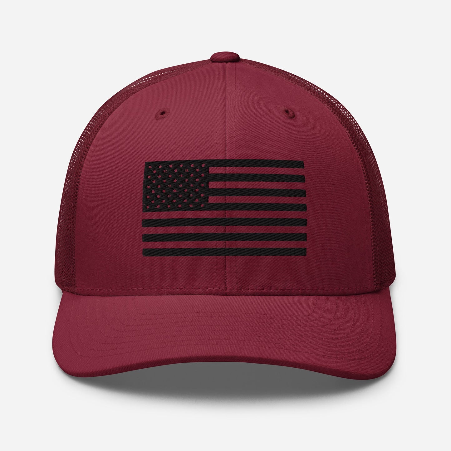 Black & White American Flag Patriotic Snapback Trucker Cap
