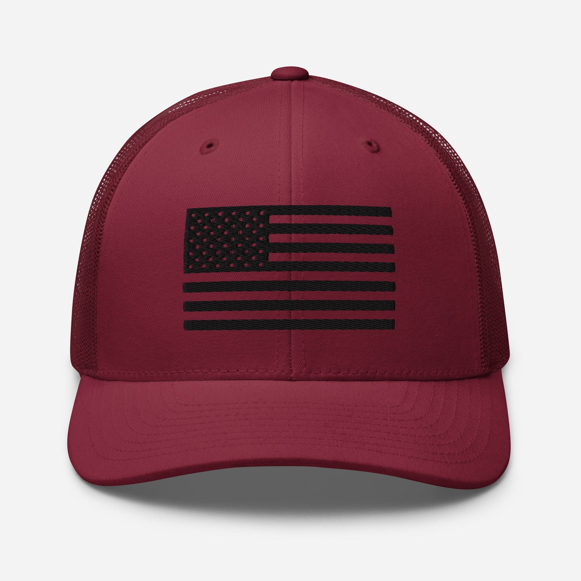 Black & White American Flag Patriotic Snapback Trucker Cap