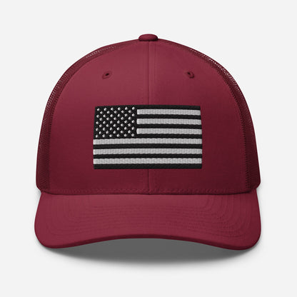 Patriotic Snapback Trucker Cap - American Flag Design