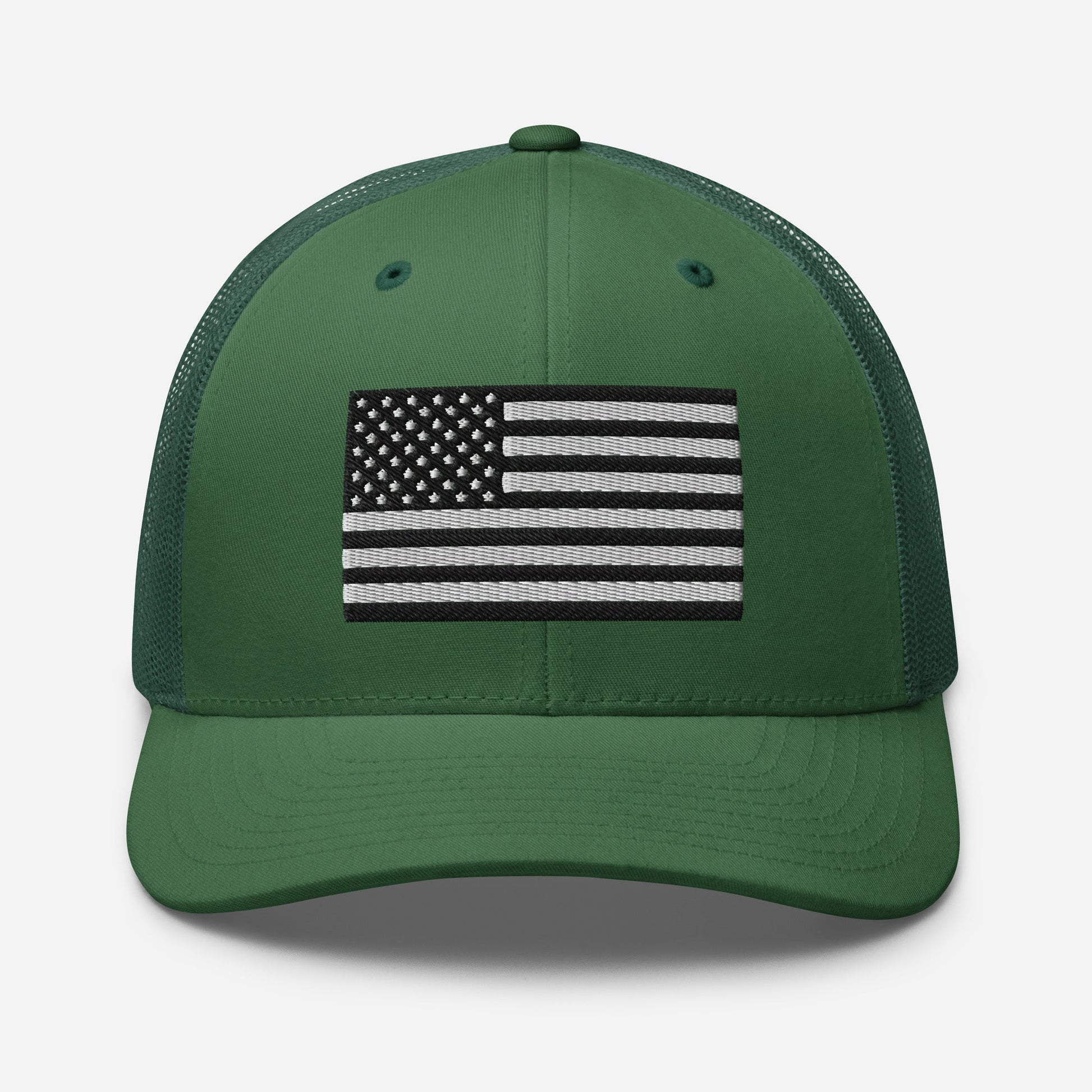 Patriotic Snapback Trucker Cap - American Flag Design