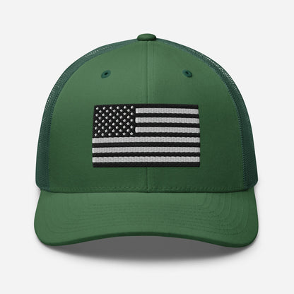 Patriotic Snapback Trucker Cap - American Flag Design
