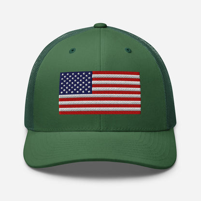 Patriotic Snapback Trucker Cap - USA Flag Design