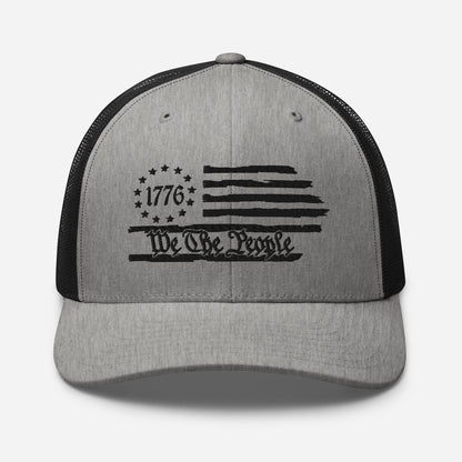 We The People 1776 Trucker Hat USA, American Flag Snapback Trucker Cap