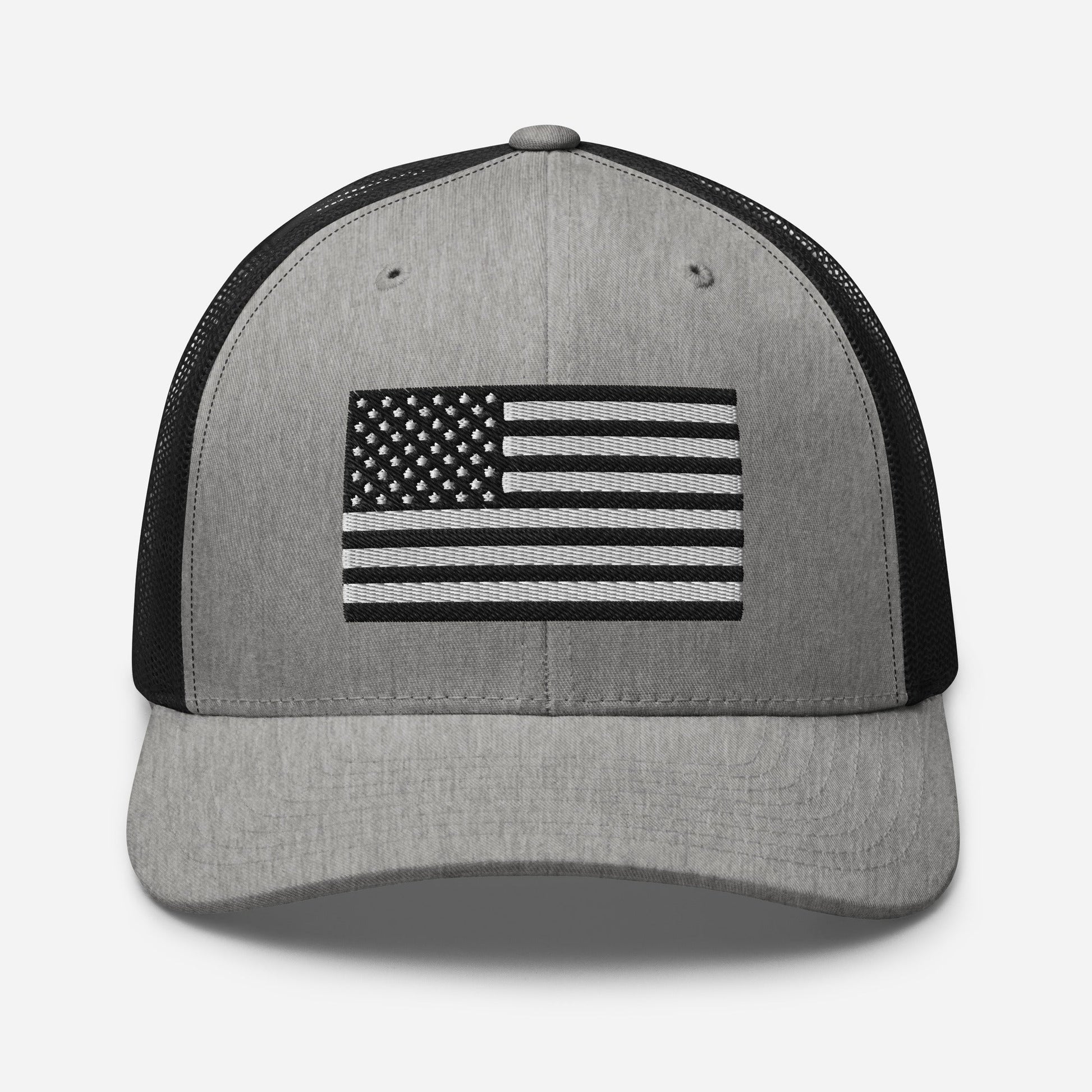Patriotic Snapback Trucker Cap - American Flag Design
