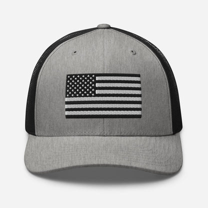 Patriotic Snapback Trucker Cap - American Flag Design