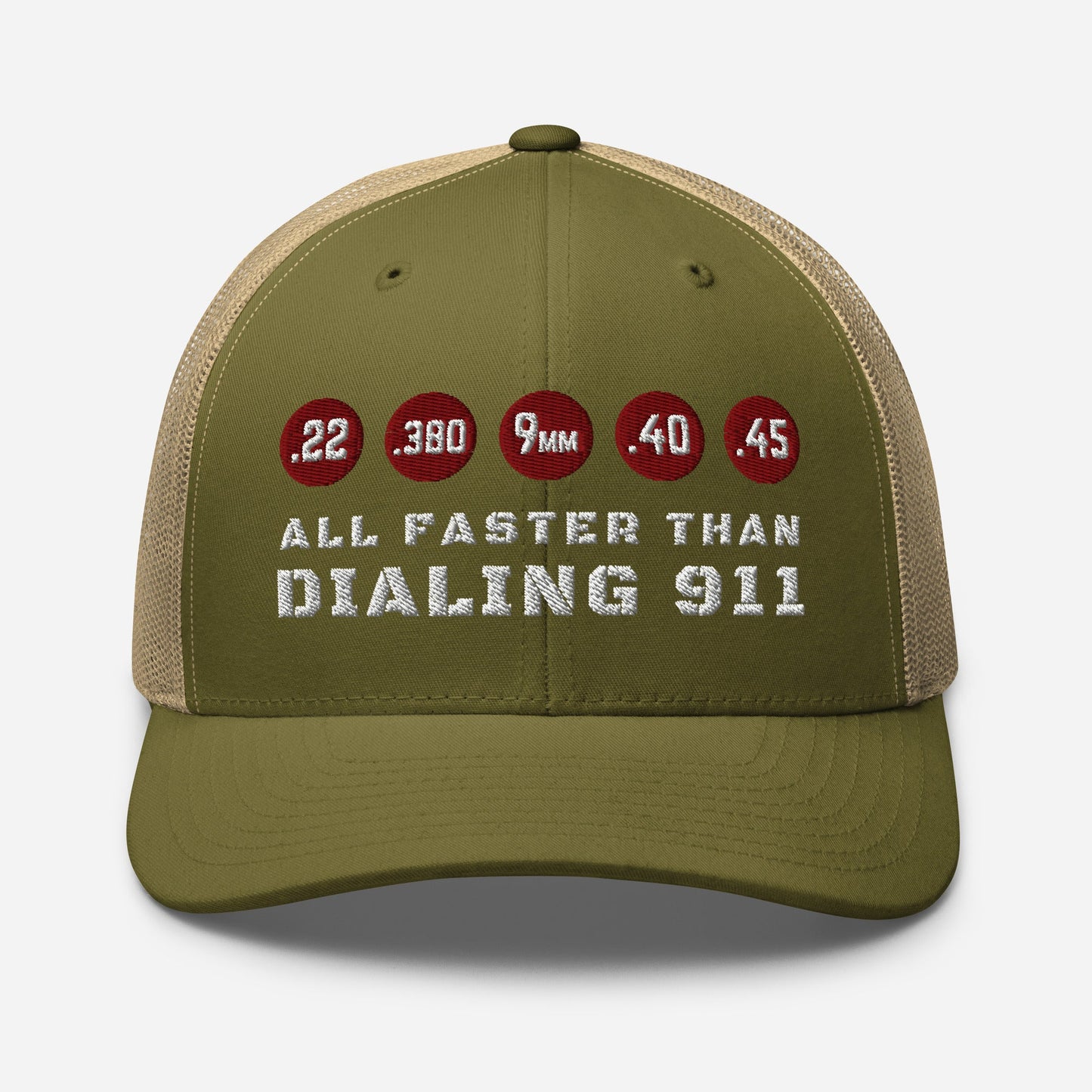 All Faster Than Dialing 911 Snapback Trucker Cap