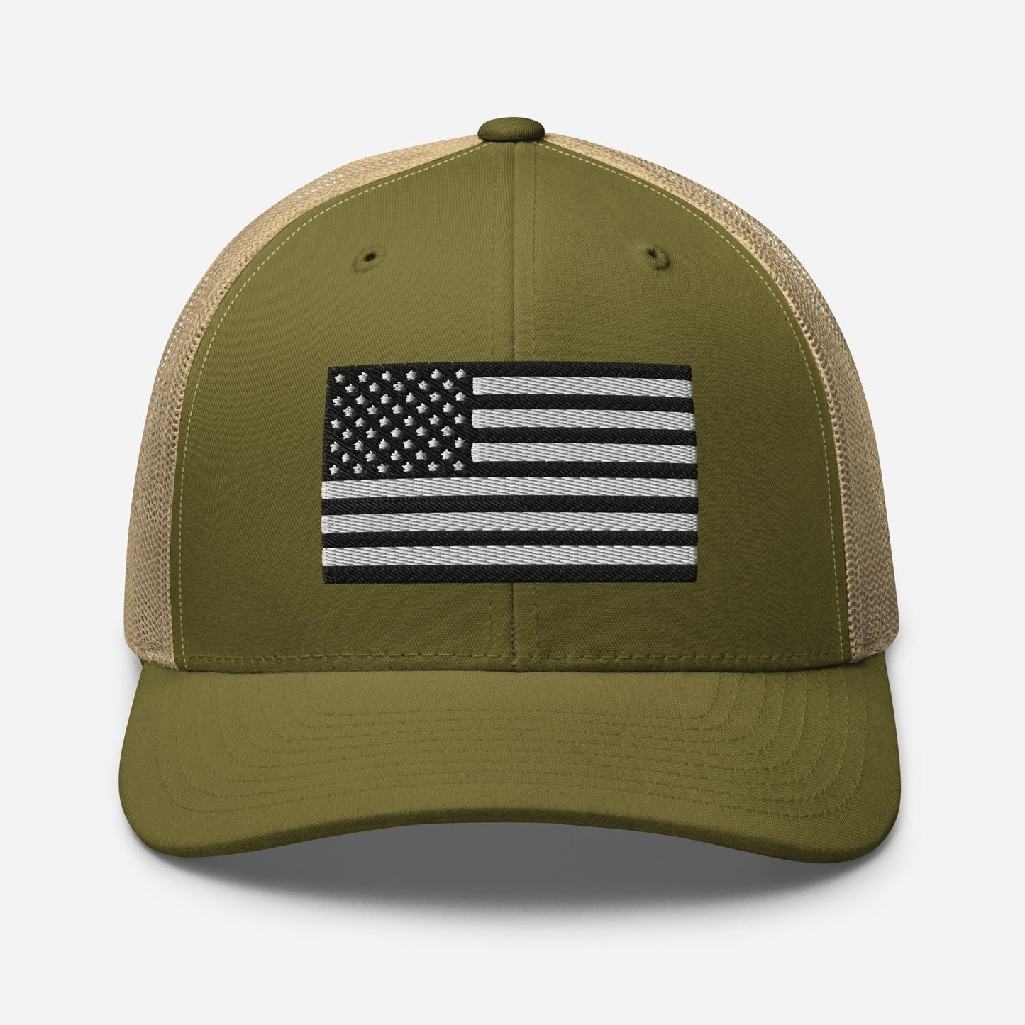Patriotic Snapback Trucker Cap - American Flag Design