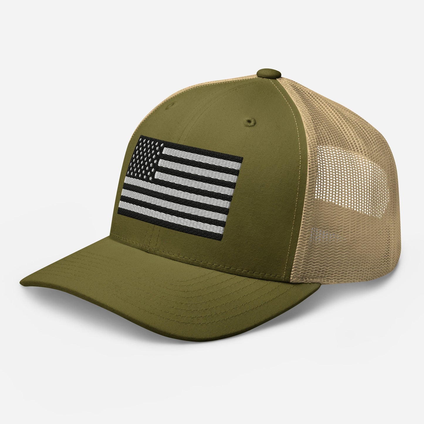Patriotic Snapback Trucker Cap - American Flag Design