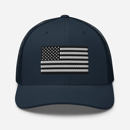 Patriotic Snapback Trucker Cap - American Flag Design